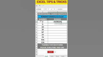 Roman Formula in Excel🔥 / Excel tips & tricks / #shorts #viral #excel #tricks #video #exceltips