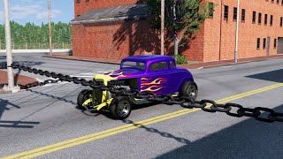 Cars vs Giant Chain - BeamNG.drive