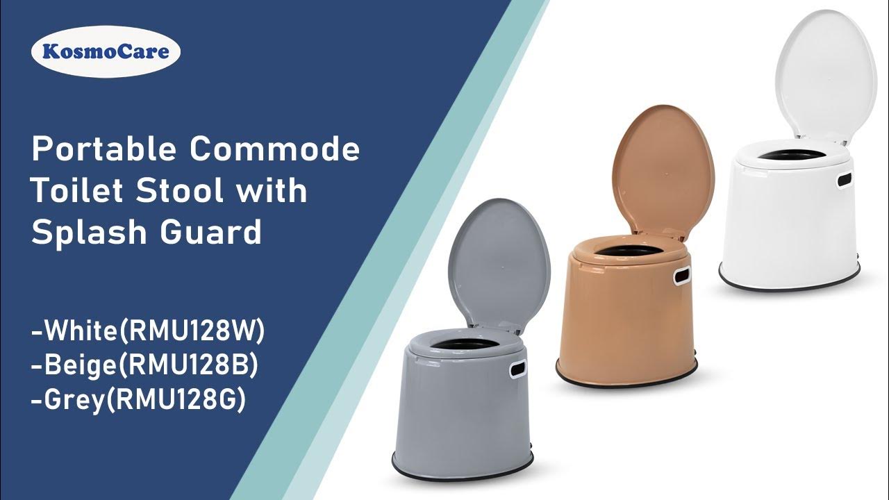 KosmoCare Portable Commode Toilet Stool with Splash Guard YouTube