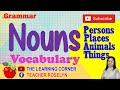 Nouns vocabulary examples of persons places animals things pictures and words
