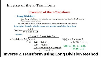 Inverse Z Transform using Long Division Method
