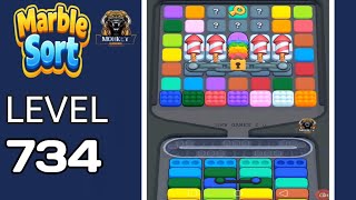 Marble Sort hard level 734 walkthrough solution
