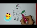How to draw a parrot bird for children /Cara menggambar burung beo untuk anak-anak