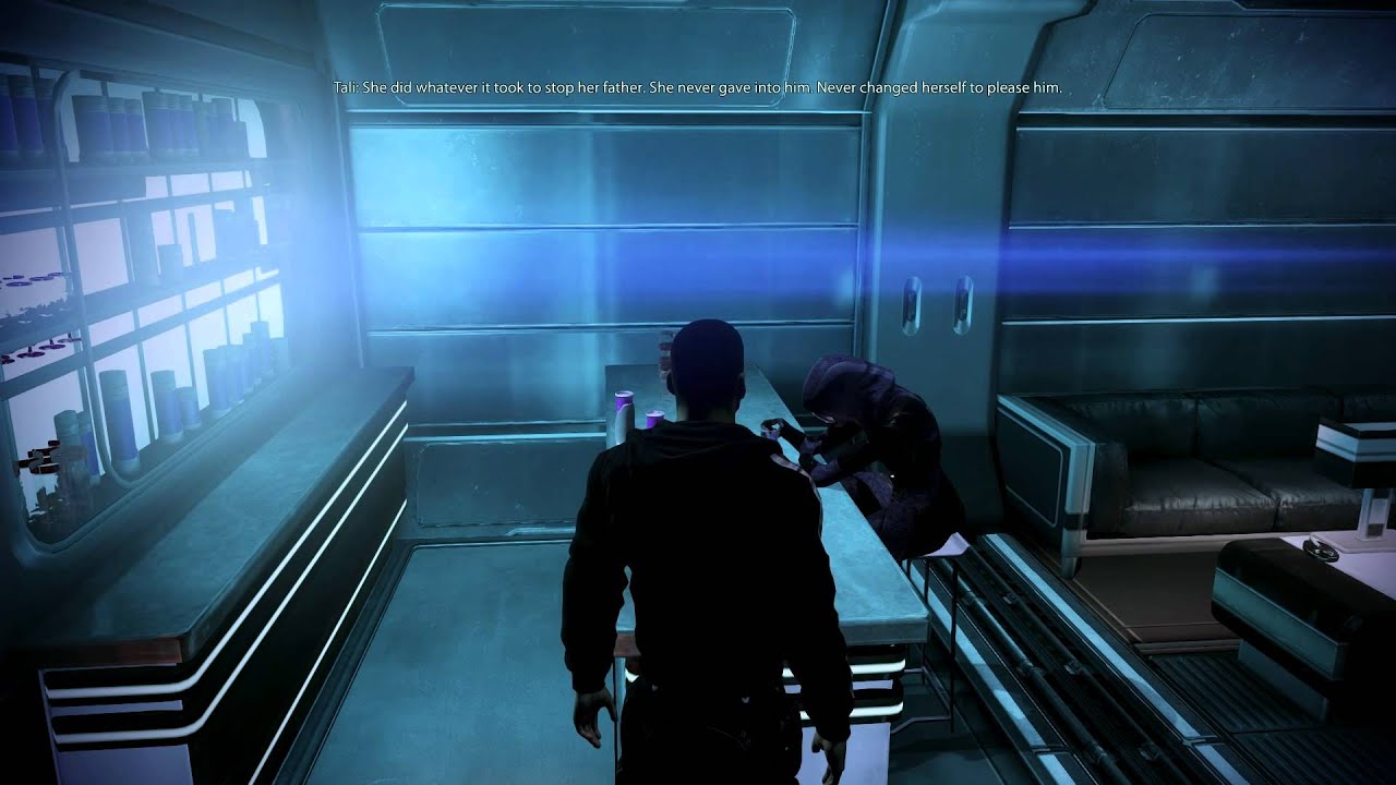 Mass Effect 3: Tali gets drunk (Miranda romanced & dead version)