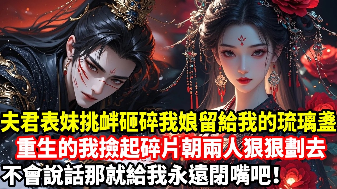 夫君表妹挑衅砸碎我娘留給我的琉璃盞，重生的我撿起碎片朝兩人狠狠劃去，不會說話那就給我永遠閉嘴吧！