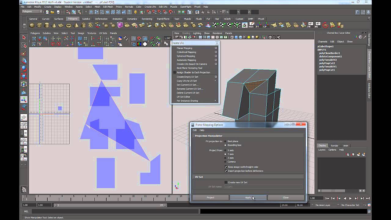 Maya Fundamentals Texturing - Episode 3 Basic UV template creation ...