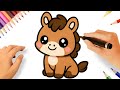 HOW TO DRAW A CUTE KAWAII HORSE EASY ????