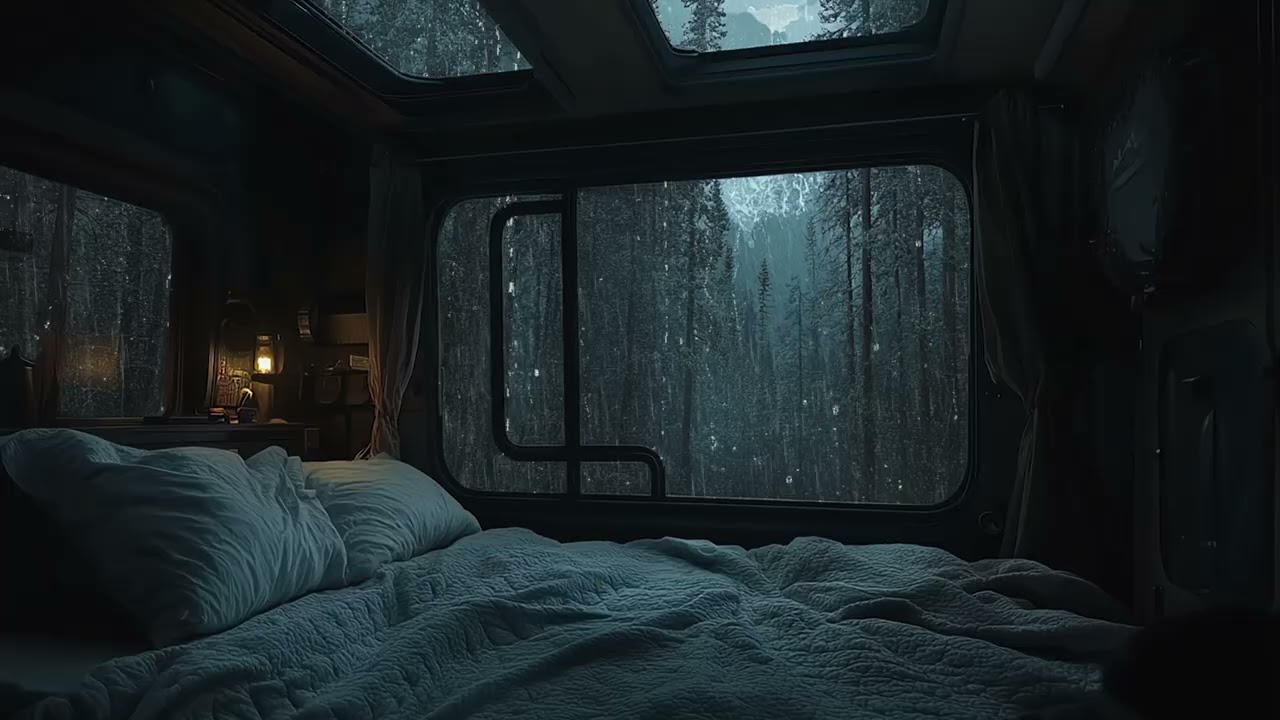 Rain Sounds in the Car for Deep Sleep 🌧️ | Calm Night Rain Ambience No Music