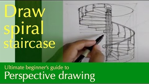 Perspective Drawing : Draw spiral staircase in a 1-point perspective. #shorts