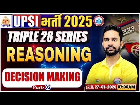 UPSI Reasoning Classes 2025 | Triple 28 Series For UP SI | UP SI Reasoning Class By Rahul Sir