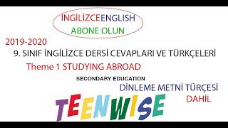 9. Sınıf İngilizce Ders Kitabı 1. Ünite Studying Abroad cevapları ve Türkçeleri