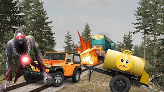 Cars vs train  Beamng Drive #beamngdrive# Funny video# Cartoon #vfxicecream#funtooztv#