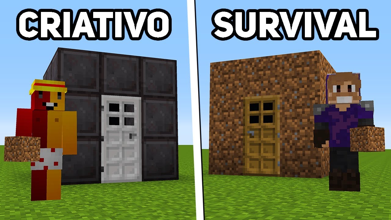 Venha jogar minecraft no modo sobrevivência com vários outros