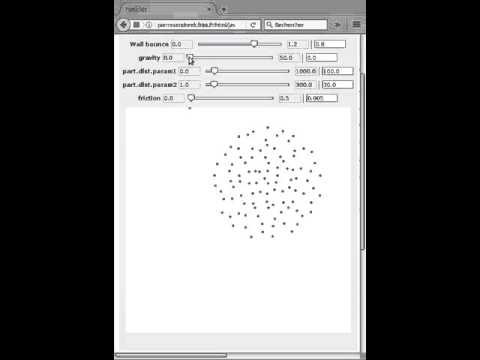 Particles attracting/repulsing each other
