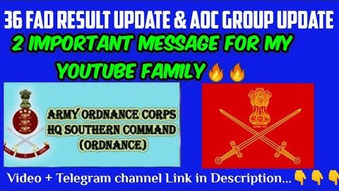36 FAD Result| AOC Result | 36 Fad & AOC Group Update Important message for all..