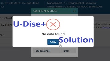 DATA NOT FOUND problem solution U-Dise Students Import problem