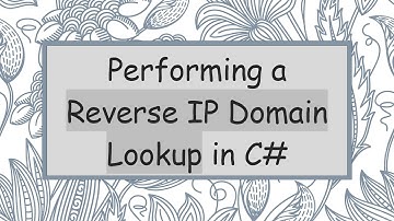Performing a Reverse IP Domain Lookup in C#