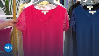 TWRHLL by Christie Brinkley Lace Sleeve Knit Top | HSN