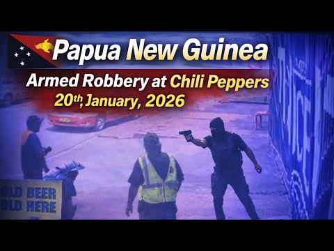 Armed Robbery at Chili Peppers | CCTV Footage | January 20, 2026 🇵🇬