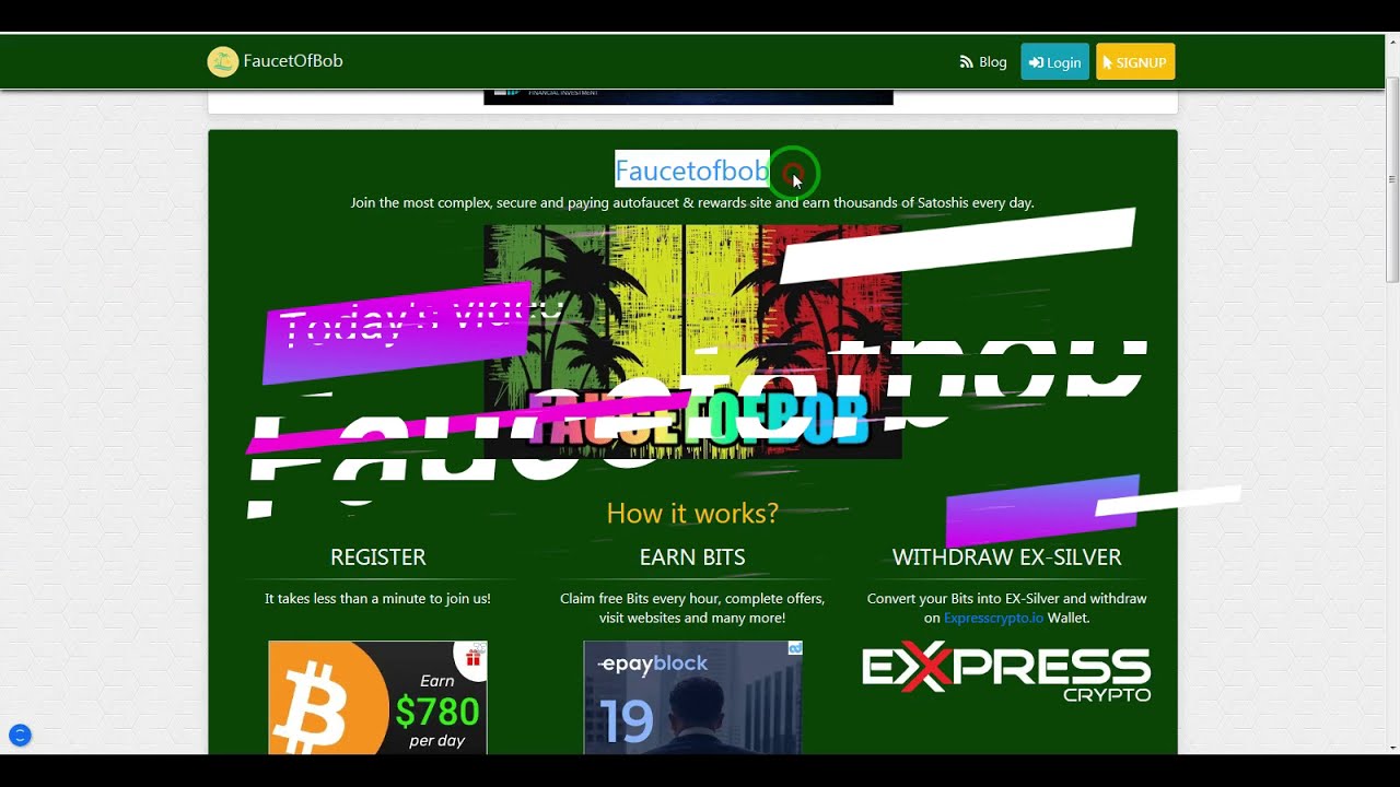 Crypto with autofaucet, faucetofbob, faucet, bitcoin, expresscrypto