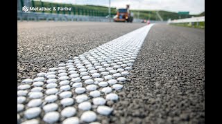 Cold plastic material for Structured - Spotflex road markings, produced by Metalbac &amp; Farbe