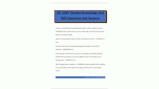 DC DMV Practice Knowledge Test 2025 Questions and Answers5