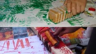 Printing with String/Wool | Fatema's Art Show