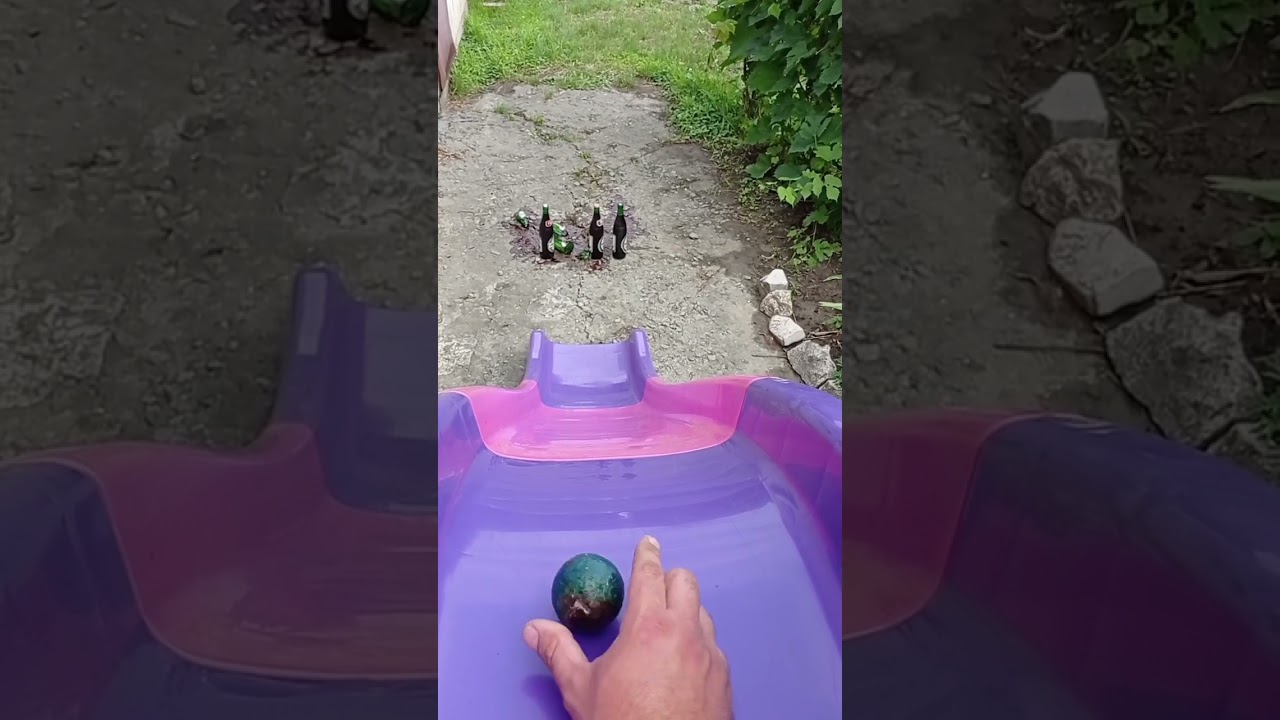 Metal Ball vs glass bottle 🍾