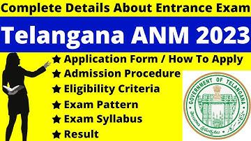 Telangana ANM 2023 Full Details: Notification, Dates, Application, Syllabus, Pattern, Eligibility