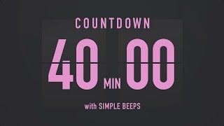 40 Minutes Countdown Flip Clock Timer / Simple Beeps 💕🖤