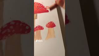 mushroom drawing #oilpastel #art #drawing #mushroon #doodle #fyp #video #youtube #cottagecore #fyp