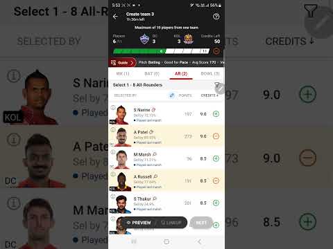 DC vs KKR dream11 team | DC vs KKR Honest Playing 11 2023 Comparison | DC vs KKR dream11 Prediction