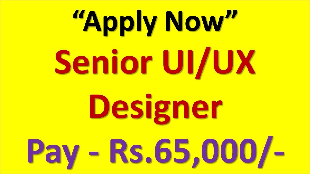 Senior UI UX Designer - YouTube