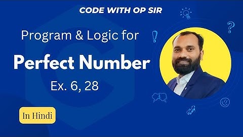 C Perfect Number Program in Hindi @codewithopsir_placementadda