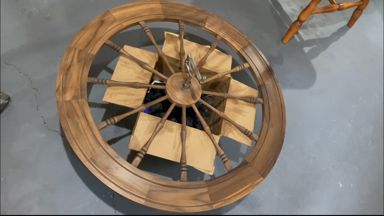 Applying the Oil Finish on the Drive wheel