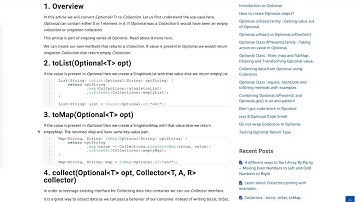 Collecting data from Optional using Collectors(toList, toMap, toSet, collectingAndThen).