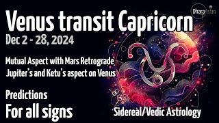 Venüs Oğlak burcunda geçiş yapıyor | 2 - 28 Aralık 2024 | Vedik Astroloji