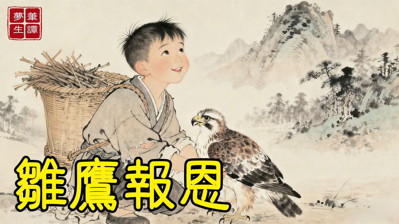 後娘讓親子讀書，讓前房兒子每日砍柴。誰料他山中救下一只折翅雛鷹，細心養大放歸。後雛鷹成頭鷹，竟率群鷹攜來珍稀藥材，價值千金，後娘得知，腸子都悔青了！#故事#民間傳說#奇遇#報恩#原創故事