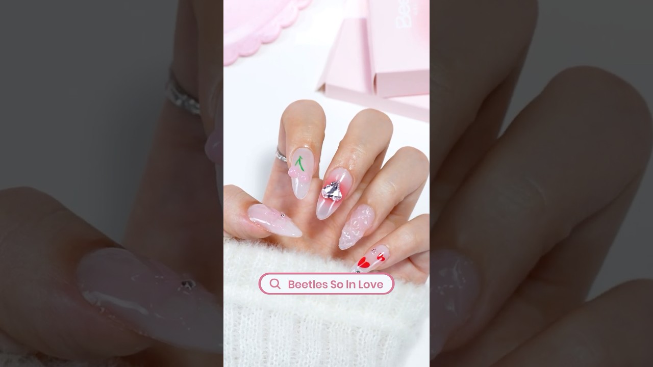 Cute 3D Valentine Nail Art Tutorial 💘