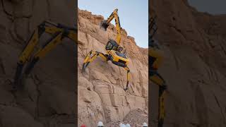 Örümcek Ayaklı Kepçe Kayalıklara Tırmanıyor