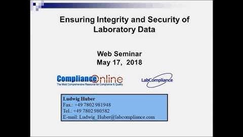 Ensuring Integrity and Security of Laboratory Data