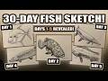 Drawing FISH for 30 Days Straight | Days 1-5 Timelapse Art 🐠
