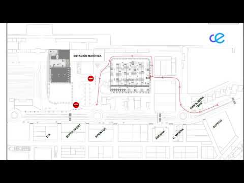 El acceso a la estación marítima, por el aparcamiento desde este martes