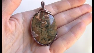 Wire Wrap Bead Pendant using thick half round wire tutorial