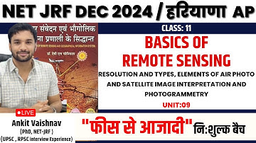 Class 11 | BASICS OF REMOTE SENSING 02 | निःशुल्क बैच | GEOGRAPHICAL TECHNIQUES | NETJRF | GEOGRAPHY