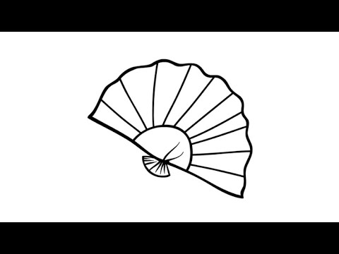 How to Draw a Hand Fan | Drawing of a Handheld Fan - YouTube