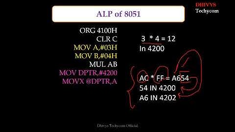 Multiplication & Division - 8051 | ALP of 8051 in Tamil | Dhivys Techycom