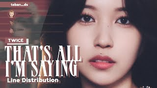 TWICE - That's All I'm Saying ~ Line Distribution