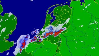 Buienradar timelapse onweer 30 31 augustus 2015 Zware onweerscomplexen
