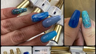 Rosalind Gel Polish Review &amp; Demo | Blue Marble Nail Tutorial | Full Cover Tips | Enail Couture